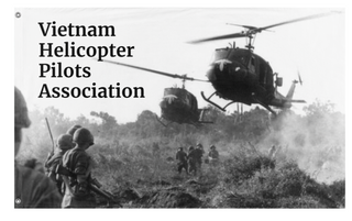 A mockup of the custom flag 'Vietnam Helicopter Pilots Association flag' on a white background