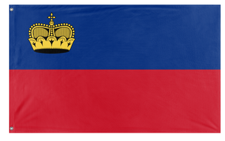 A mockup of the custom flag 'Licthinstine flag' on a white background