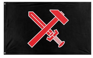 A mockup of the custom flag 'Strasserist flag' on a white background
