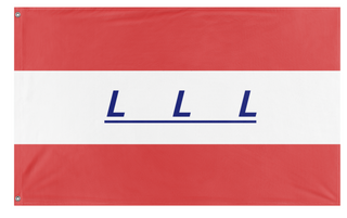 A mockup of the custom flag 'LLL flag' on a white background