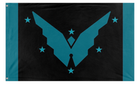 A mockup of the custom flag 'ICA flag' on a white background