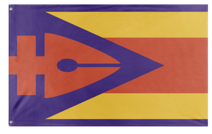 A mockup of the custom flag 'fake flag' on a white background