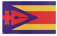 A mockup of the custom flag 'Handicraft flag' on a white background
