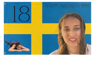 A mockup of the custom flag 'Luisa flag' on a white background