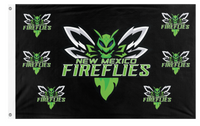 A mockup of the custom flag 'NMFFLOGO flag' on a white background