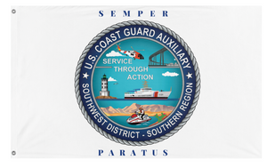 A mockup of the custom flag 'CGDSWSR flag' on a white background