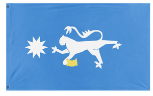 A mockup of the custom flag 'Imperial Kesandrian Banner of Akonos flag' on a white background