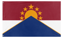 A mockup of the custom flag 'Parliamentary Republic of Marang flag' on a white background