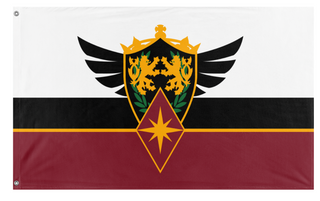 A mockup of the custom flag 'Imperium flag' on a white background