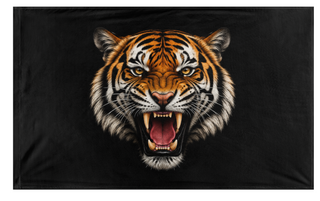 A mockup of the custom flag 'Tiger Flag' on a white background