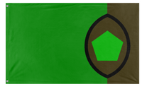A mockup of the custom flag 'Gabe flag' on a white background
