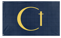 A mockup of the custom flag 'Christcience flag' on a white background
