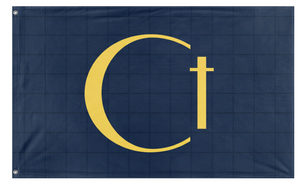 A mockup of the custom flag 'Christcience flag' on a white background