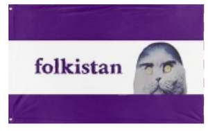 A mockup of the custom flag 'folkistan flag' on a white background