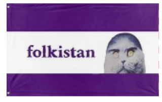 A mockup of the custom flag 'folkistan flag' on a white background