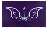 A mockup of the custom flag 'Lunar Empire flag' on a white background