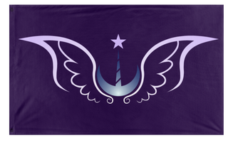 A mockup of the custom flag 'Lunar Empire flag' on a white background
