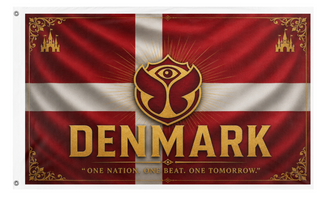 A mockup of the custom flag 'Festival flag' on a white background
