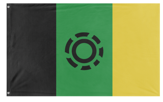 A mockup of the custom flag 'f flag' on a white background