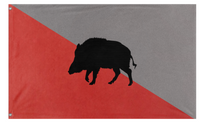 A mockup of the custom flag 'pest flag' on a white background