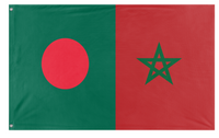 A mockup of the custom flag 'Morocco x Bangladesh flag' on a white background