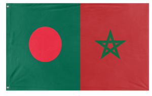 A mockup of the custom flag 'Morocco x Bangladesh flag' on a white background