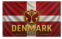 A mockup of the custom flag 'Denmark flag' on a white background