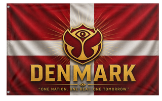 A mockup of the custom flag 'Denmark flag' on a white background