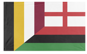 A mockup of the custom flag 'TOTA Plurinational flag' on a white background