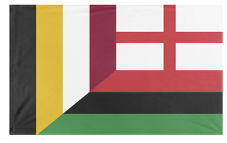 A mockup of the custom flag 'TOTA Plurinational flag' on a white background