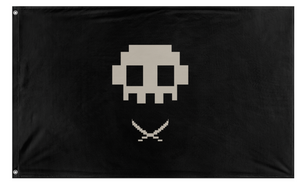 A mockup of the custom flag 'BlackArtStudios flag' on a white background