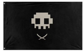 A mockup of the custom flag 'BlackArtStudios flag' on a white background
