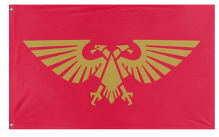 A mockup of the custom flag 'Imperium of Man flag' on a white background