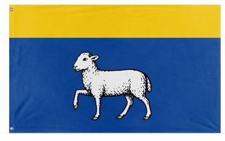 A mockup of the custom flag 'Schafer_arms flag' on a white background