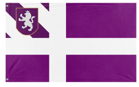 A mockup of the custom flag 'Empire of Shroomia flag' on a white background