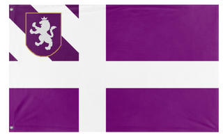 A mockup of the custom flag 'Empire of Shroomia flag' on a white background