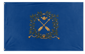 A mockup of the custom flag 'Dalregementet flag' on a white background
