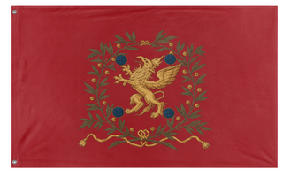 A mockup of the custom flag 'Ostergotlands regemente flag' on a white background