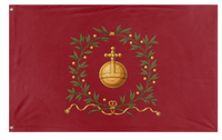 A mockup of the custom flag 'Upplands regemente Kompanifana flag' on a white background