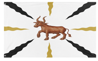 A mockup of the custom flag 'Vastgota-Dals regemente kompanifana flag' on a white background