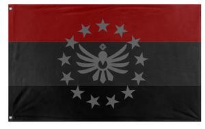 A mockup of the custom flag 'Sitherion Union flag' on a white background