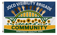 A mockup of the custom flag 'JoCo VB flag' on a white background