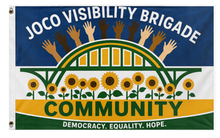 A mockup of the custom flag 'JoCo VB flag' on a white background