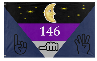 A mockup of the custom flag '146 flag' on a white background