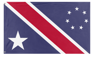 A mockup of the custom flag 'Distinct in Origin, United in Liberty flag' on a white background
