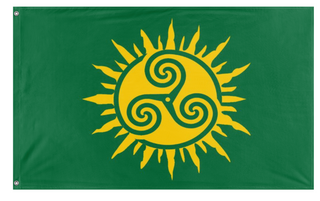 A mockup of the custom flag 'Pan Gaelic Flag' on a white background
