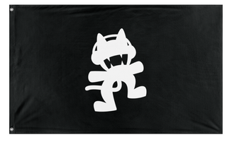 A mockup of the custom flag 'Monstercat flag' on a white background