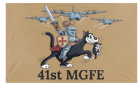 A mockup of the custom flag '41st MGFE flag' on a white background