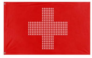 A mockup of the custom flag 'Defqon flag' on a white background