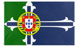 A mockup of the custom flag 'Imperial kingdom  of Portugal flag' on a white background